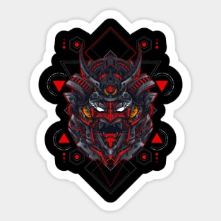 Samurai head 3 - Sacred Geometry Sticker